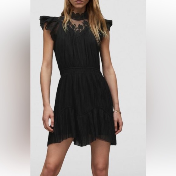 ALLSAINTS
Lace-Trim Azura black Dress classic old money gossip girl 4 - Picture 4 of 16